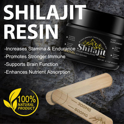 Shilajit Pure Himalayan Organic Resin - 800mg Gold Grade | 85+ Fulvic Acid & Trace Minerals