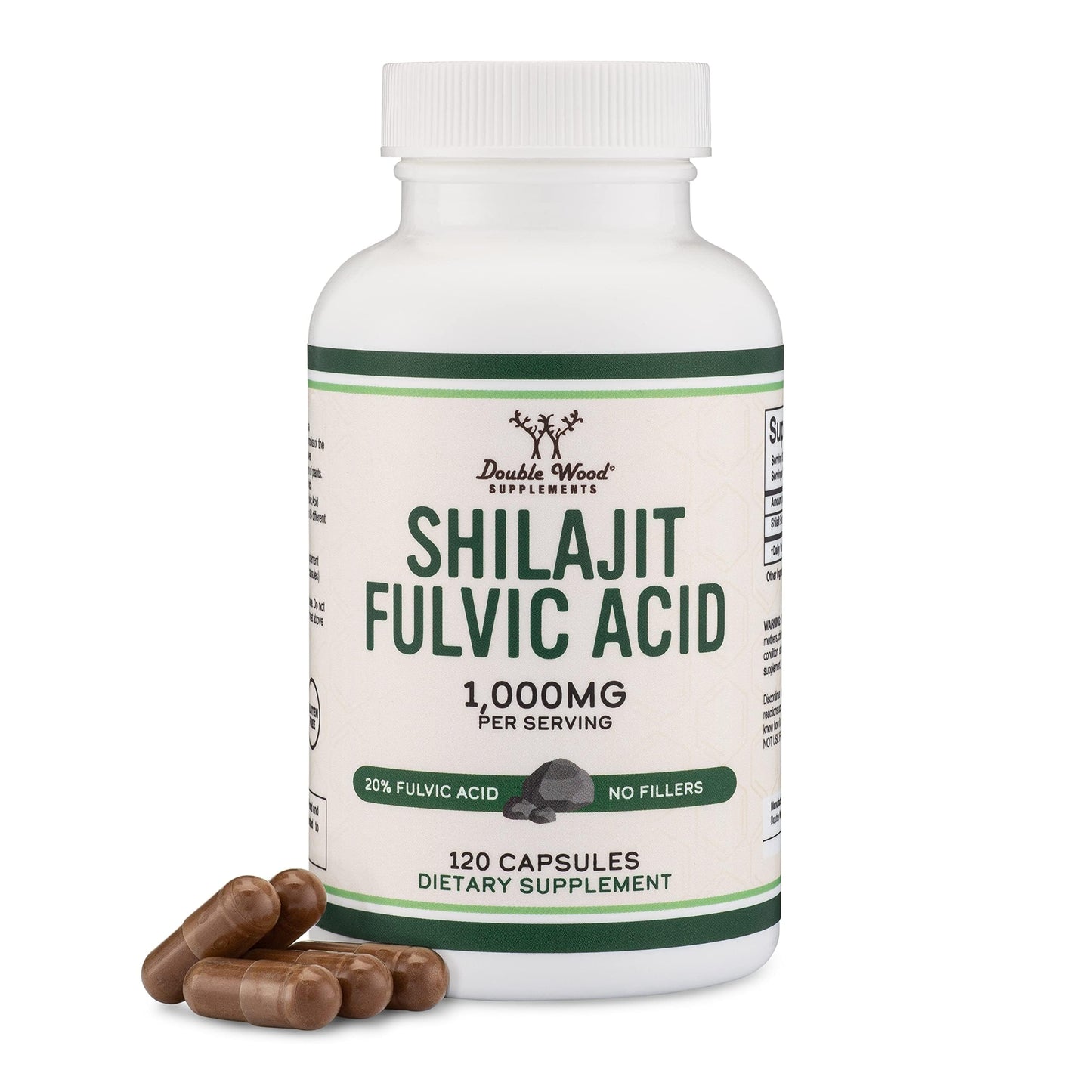 Shilajit Pure Himalayan Capsules – 20% Fulvic Acid, 1000mg | Double Wood
