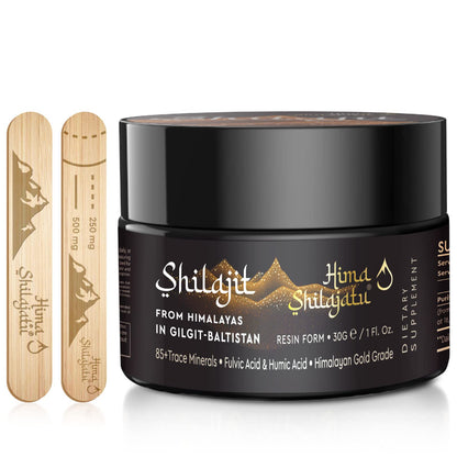 Shilajit Purest Himalayan Organic Resin – Gold Grade 100% Pure, Fulvic Acid & 85+ Minerals, 30g