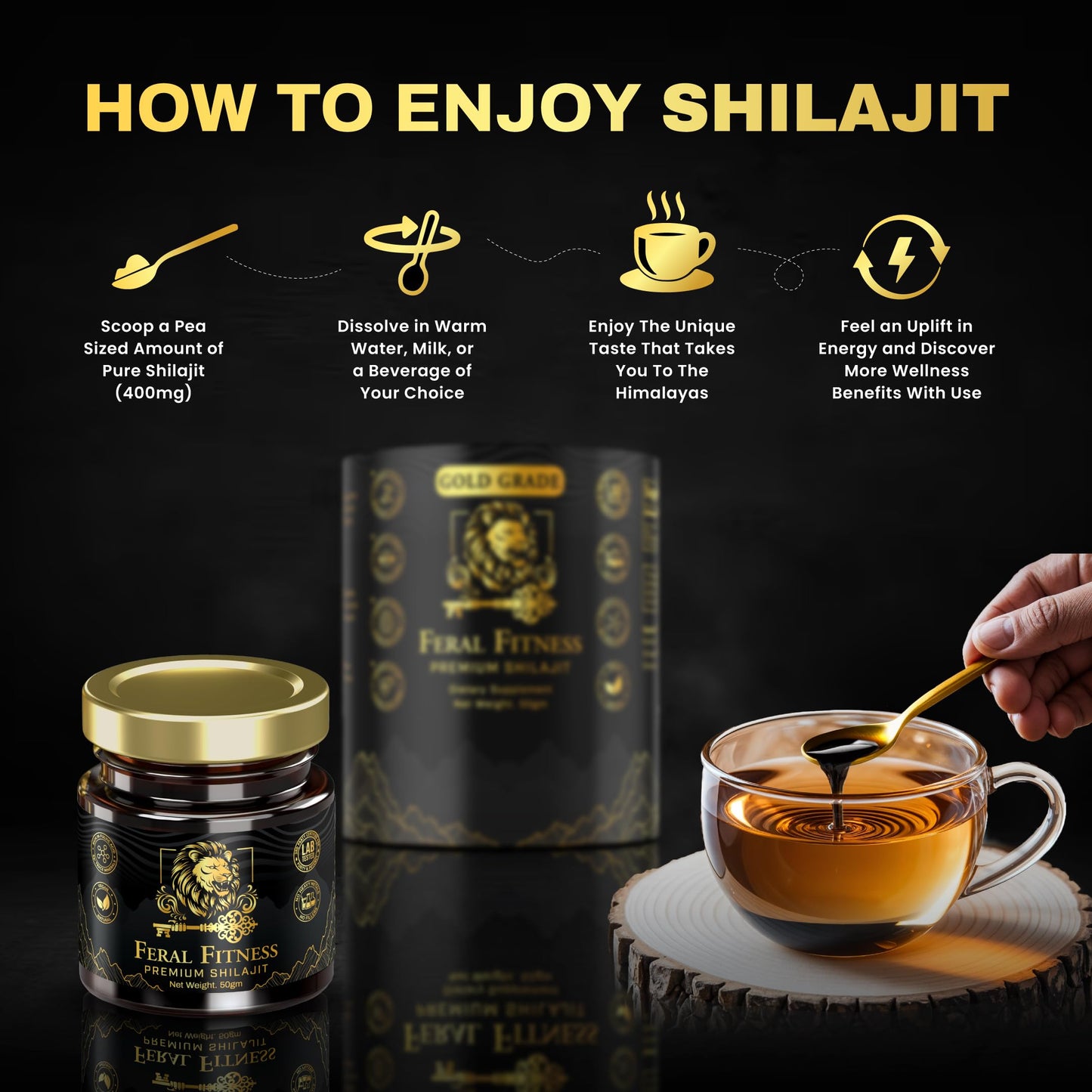 50g Himalayan Shilajit Resin – Gold Grade | 100% Pure | Lab Tested