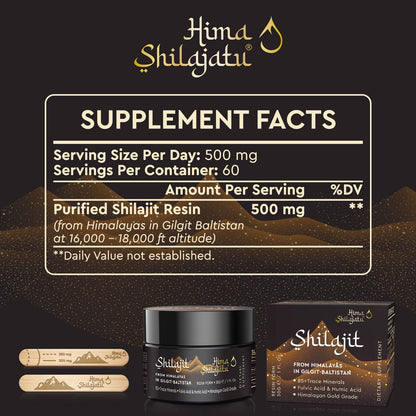 Shilajit Purest Himalayan Organic Resin – Gold Grade 100% Pure, Fulvic Acid & 85+ Minerals, 30g