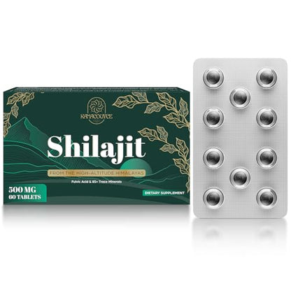 30,000 MG Shilajit Tablets – Himalayan Organic, 60 Count | Fulvic Acid & 85+ Minerals | Lab Tested