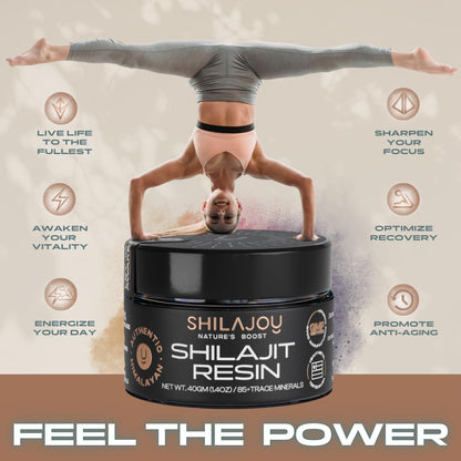 SHILAJOY Organic Shilajit Resin – Himalayan Gold, >75% Fulvic Acid, 85+ Minerals (40g)