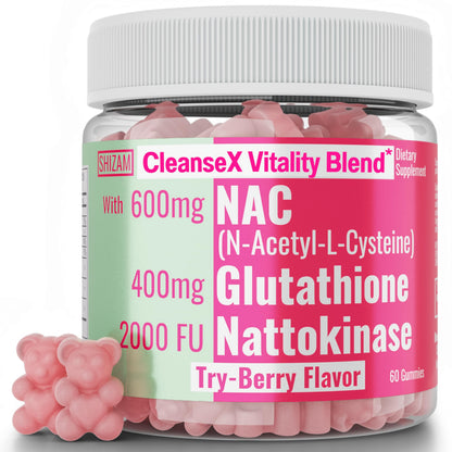 SHIZAM NAC 600mg Gummies with Glutathione & Nattokinase