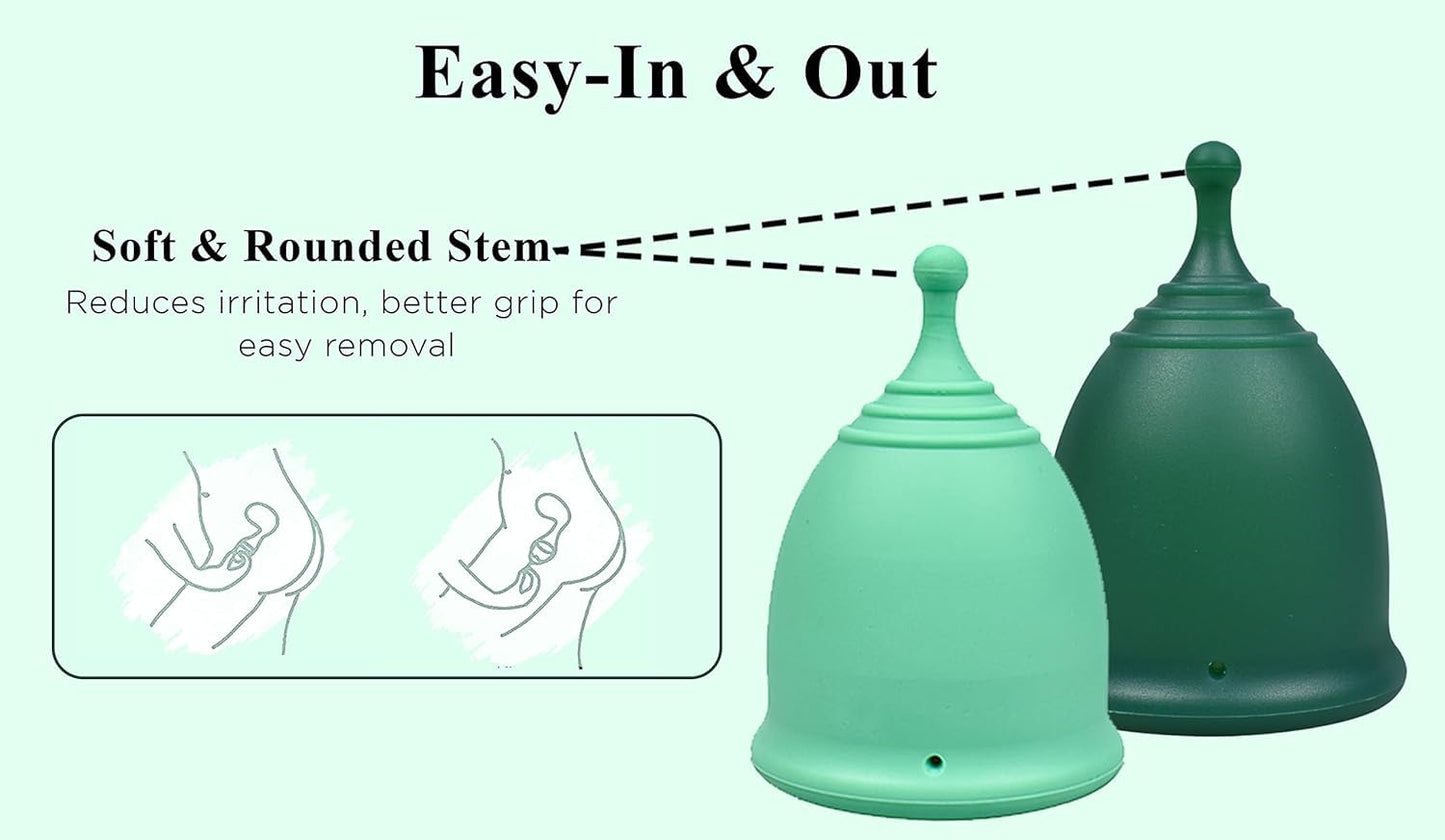 SHORDY Reusable Menstrual Cup (Small) – 2-Pack, 100% Silicone, Eco-Friendly