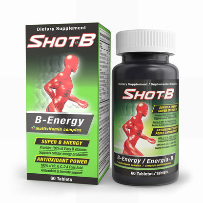 Shot B Multivitamin Complex - B-Energy with B Vitamins for Energy & Immunity | 60 Count