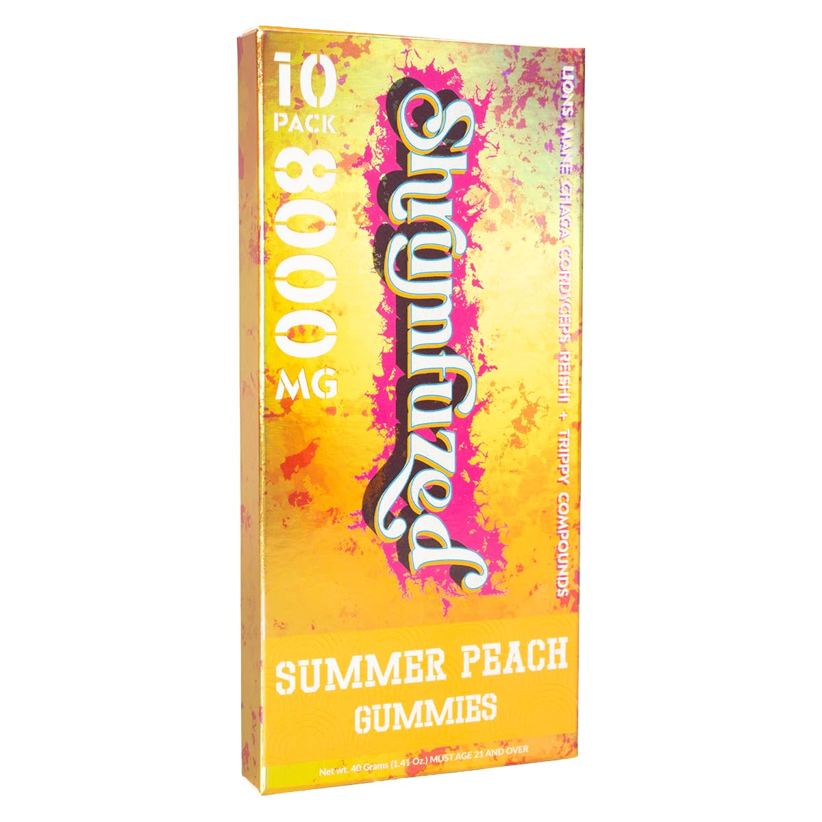 Shrumfuzed 8000mg Nootropic Gummy: Lion's Mane, Reishi, Cordyceps, Chaga (Summer Peach)