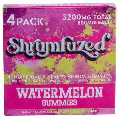 Shrumfuzed Proprietary Nootropic Gummy 3200mg - Lion's Mane, Reishi, Chaga, and Cordycep Nootropic Tripee Mushroom Blend (Watermelon)