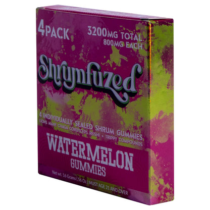 Shrumfuzed Proprietary Nootropic Gummy 3200mg - Lion's Mane, Reishi, Chaga, and Cordycep Nootropic Tripee Mushroom Blend (Watermelon)