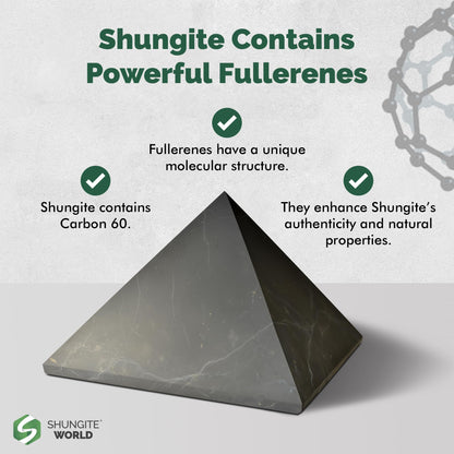 Shungite World Authentic Shungite Pyramid 150 mm – Chakra Energy & Grounding