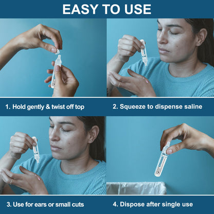 Shusher Care Saline Ampoules 0.9% – 20 × 5ml for Nasal Care, Nebulizer & Wound Cleansing