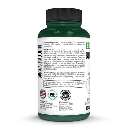 Traditional Siberian Herbal - Siberian Green Blood Cardio Pressure Support (60 Capsules) | Garlic, Hawthorn, Hibiscus