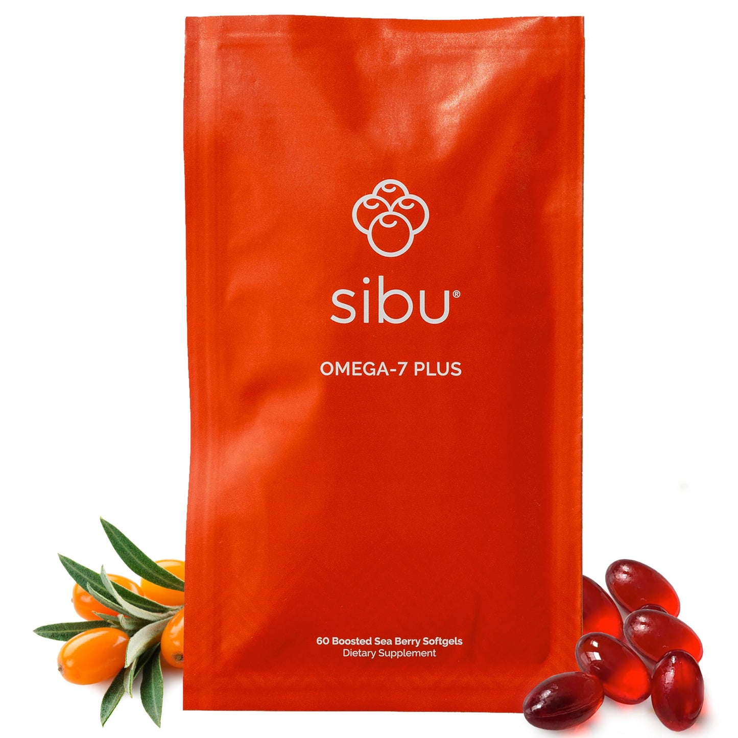 Sibu Sea Buckthorn Omega-7 Plus Softgels – 365mg Omega-7 + Vitamin D3 & Omega-3 DHA (30 Day Refill Sachet)
