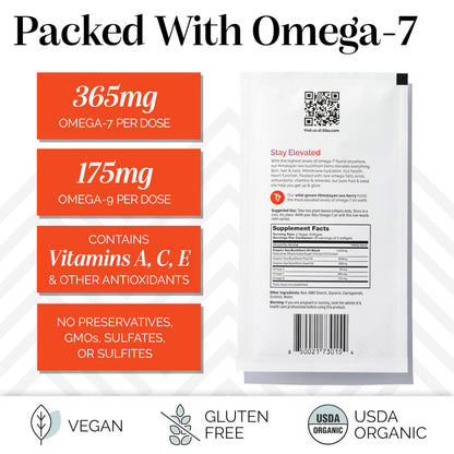 Sibu Sea Buckthorn Omega-7 Softgels – 30-Day Refill Sachet | Healthy Skin, Hair & Nails