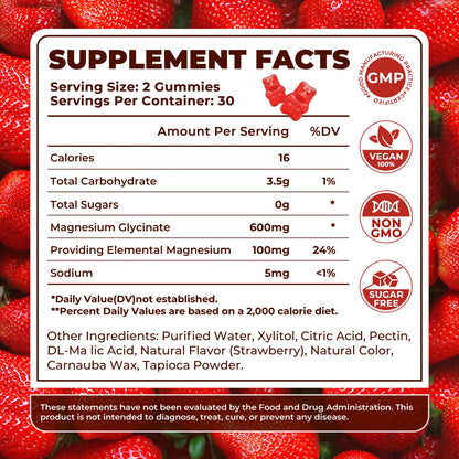 Sieralyn Magnesium Glycinate Gummies 600mg – Sugar Free, Vegan, Gluten Free | 120 Count