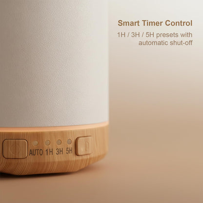 SIHUADON Ceramic Essential Oil Diffuser - 250ml Ultrasonic Humidifier, 7-Color Night Light & Timers
