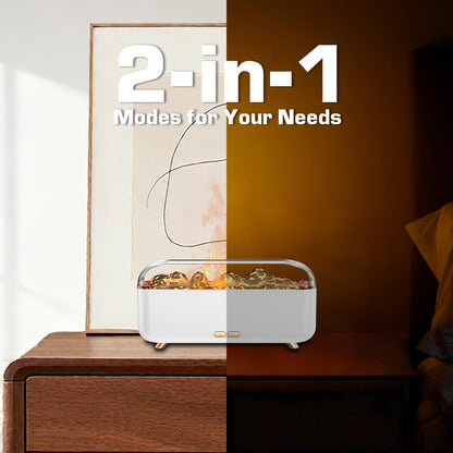 SIHUADON Essential Oil Diffuser – 300ml Flame Effect, Quiet Humidifier & 7-Color Night Light