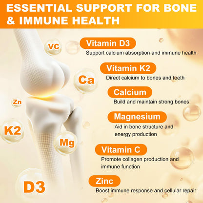 Sijigood Vitamin D3 K2 Gummies – 10,000 IU D3, 6-in-1 Bone & Immune Support