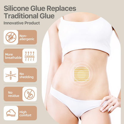 50PCS Silicone Castor Oil Belly Button Patches – Nonwoven Film, Organic Cotton, Disposable Pack