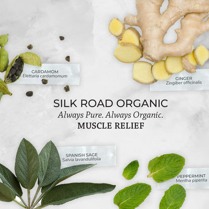 Silk Road Organic Muscle Relief Roller – USDA Organic Peppermint & Ginger 10 ml