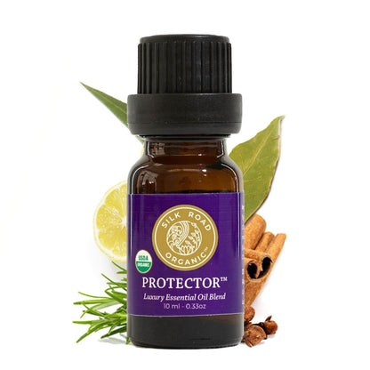 Silk Road Organic Protector Essential Oil Immunity Blend – Thieves Oil Inspired, 100% Pure USDA Organic, 10 ml Dropper