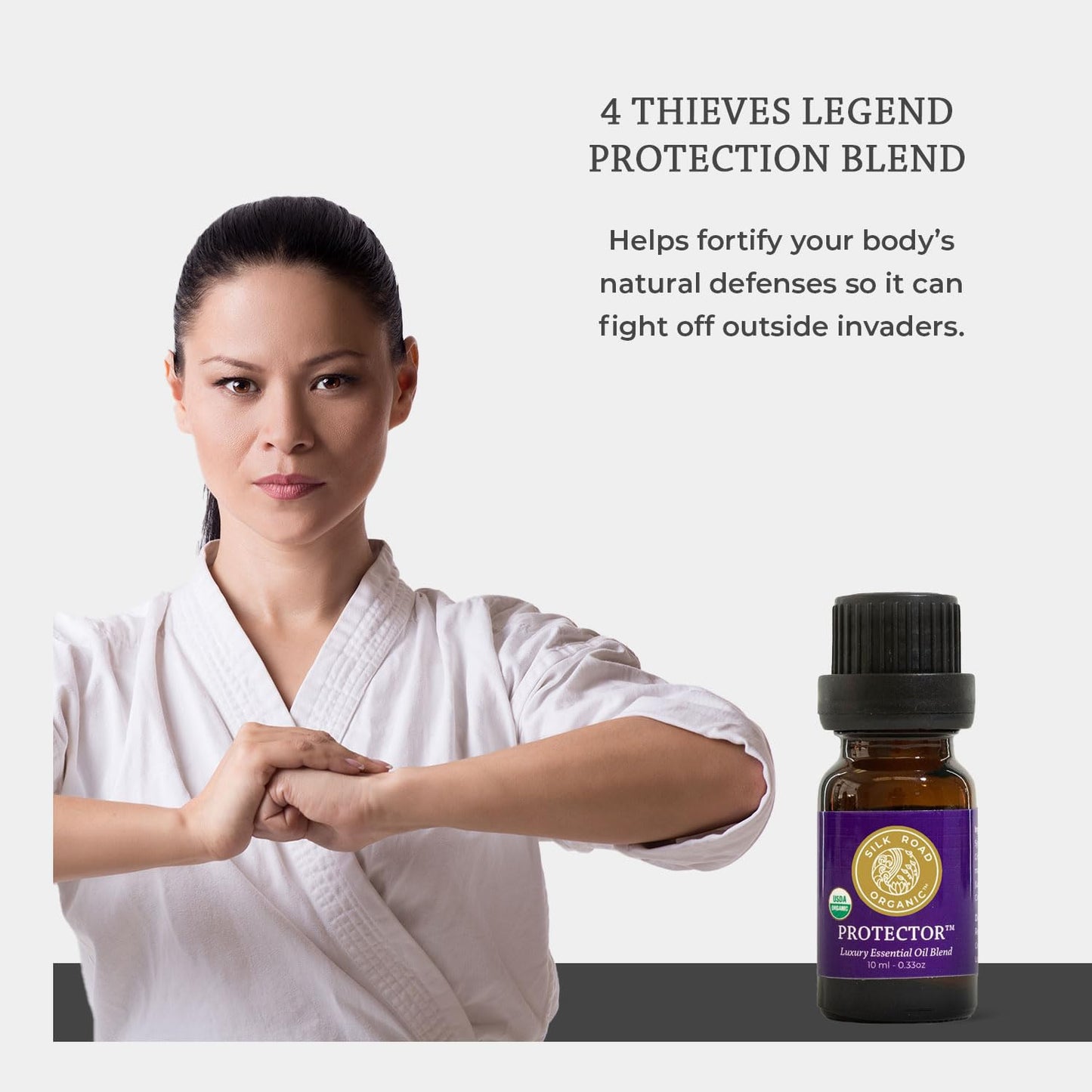 Silk Road Organic Protector Essential Oil Immunity Blend – Thieves Oil Inspired, 100% Pure USDA Organic, 10 ml Dropper