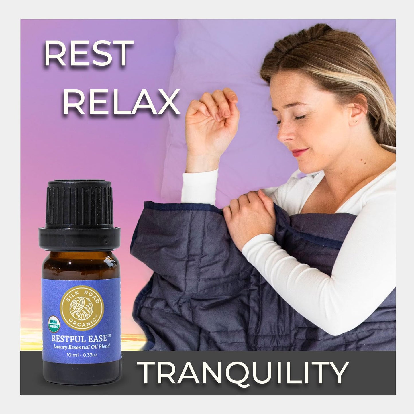 Silk Road Organic Restful Ease Essential Oil Blend 10 ml - Sleep & Stress Relief