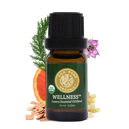 Silk Road Vitality Blend Essential Oil – 100% Pure USDA Organic (10 ml) – Frankincense, Cypress, Cedarwood, Clary Sage, Orange