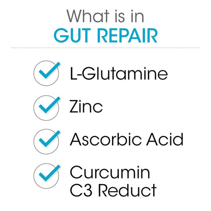 Silver Fern Gut Repair | Digestive Health Supplement Powder – L-Glutamine, Curcumin, Zinc & Ascorbic Acid (2 Tubs, 60 Servings)