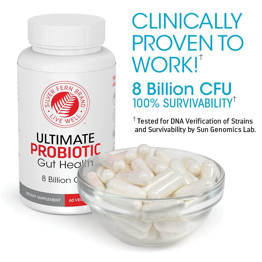 Silver Fern Brand Ultimate Probiotic 4-Pack – 8B CFU, DNA-Verified, Shelf-Stable (240 Capsules)