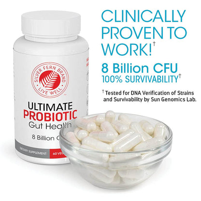 Silver Fern Brand Ultimate Probiotic 4-Pack – 8B CFU, DNA-Verified, Shelf-Stable (240 Capsules)