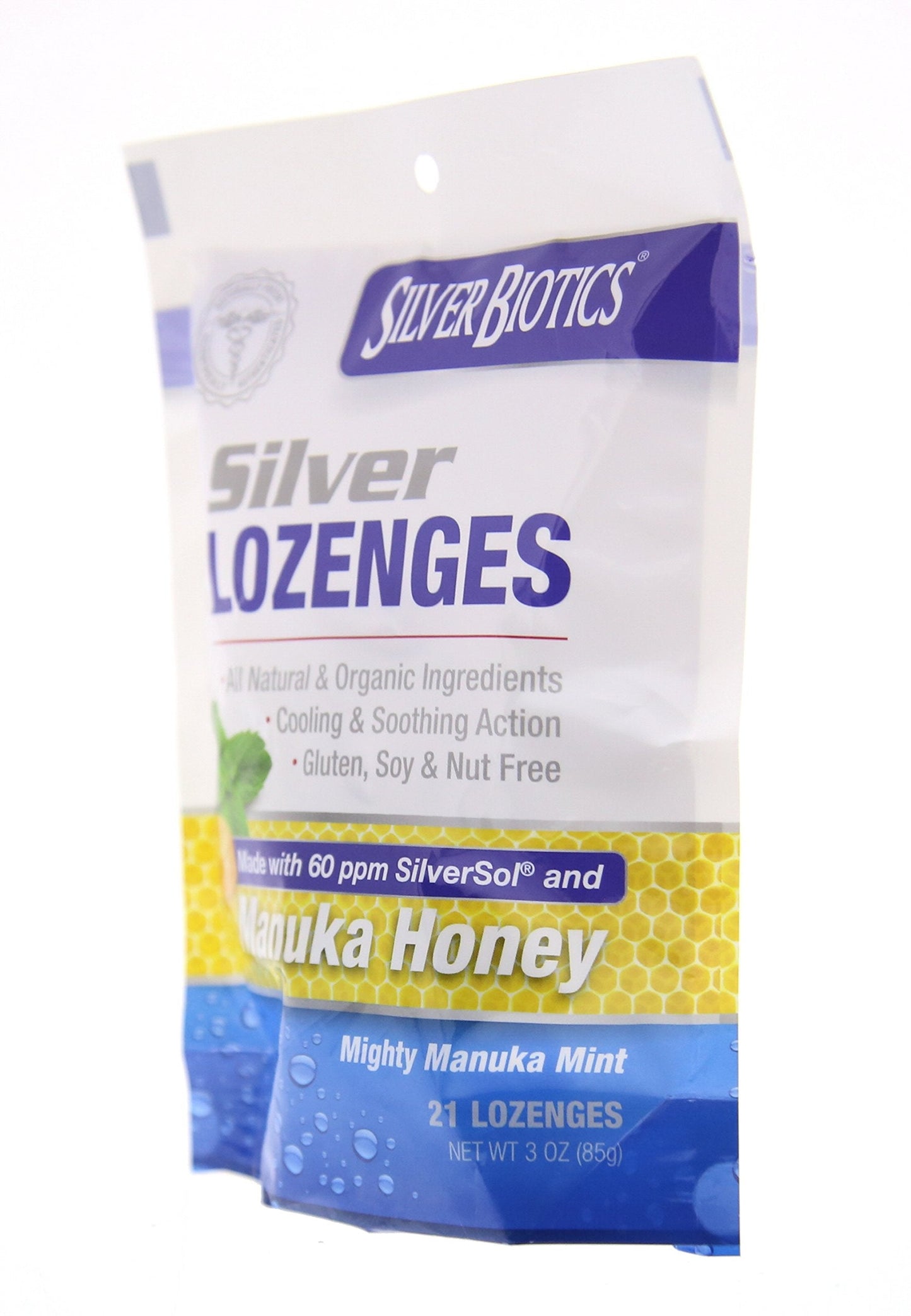 Silver Lozenges 60ppm SilverSol with Manuka Honey – Mighty Manuka Mint (2 Pack, 21 Count)