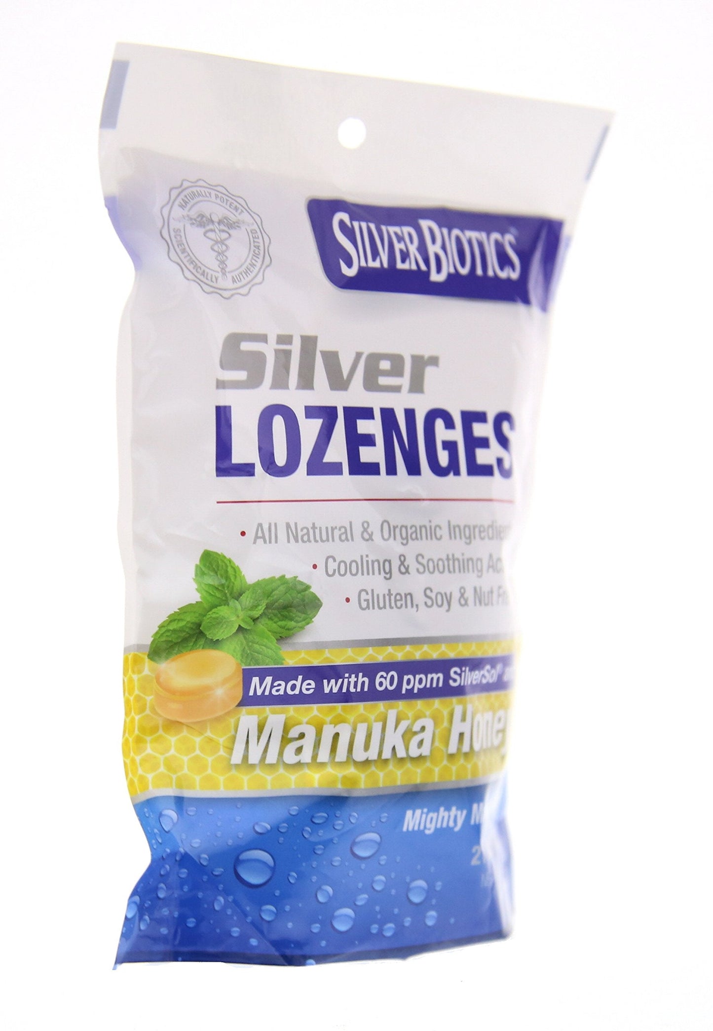 Silver Lozenges 60ppm SilverSol with Manuka Honey – Mighty Manuka Mint (2 Pack, 21 Count)