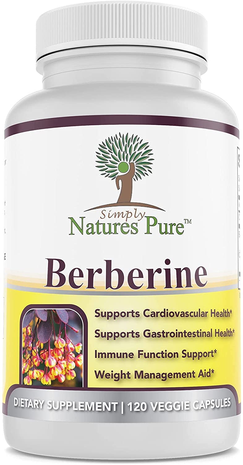 Simply Natures Pure Berberine HCl 500mg – 120 Capsules (Pack of 2) | Cardiovascular & GI Support