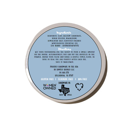 Simply Sooney Remineralizing Vegan Tooth Powder – Wintergreen Nano-Hydroxyapatite | 1.5oz