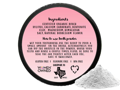 Simply Sooney Remineralizing Vegan Tooth Powder – Bubblegum for Kids, Natural Whitening, 1.5 oz