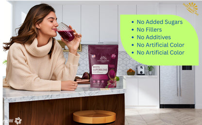 Beets Superfoods Blended Powder Juice – Nitric Oxide Booster & Energy Blend