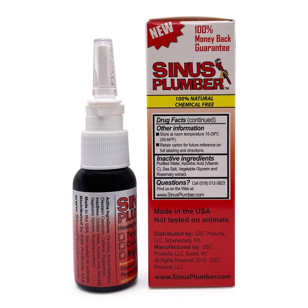 Sinus Plumber Headache Nasal Spray – Headache Formula | 100% Natural