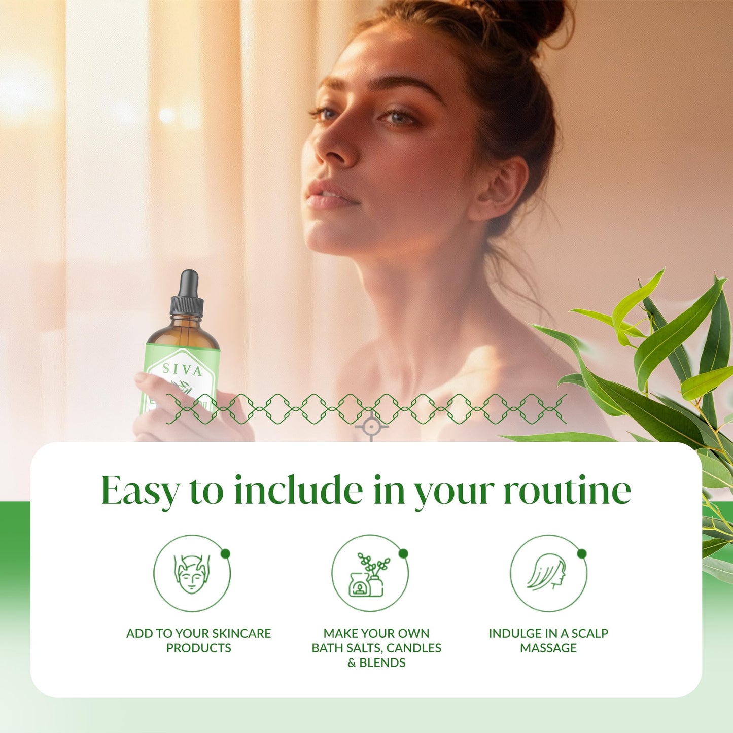 Siva Eucalyptus Essential Oil - 4 Fl Oz | 100% Natural, Diffuser & Aromatherapy (Dropper)
