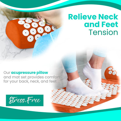 Sivan Acupressure Mat & Pillow Set – Grounding Mat for Stress Relief, Back & Neck Pain