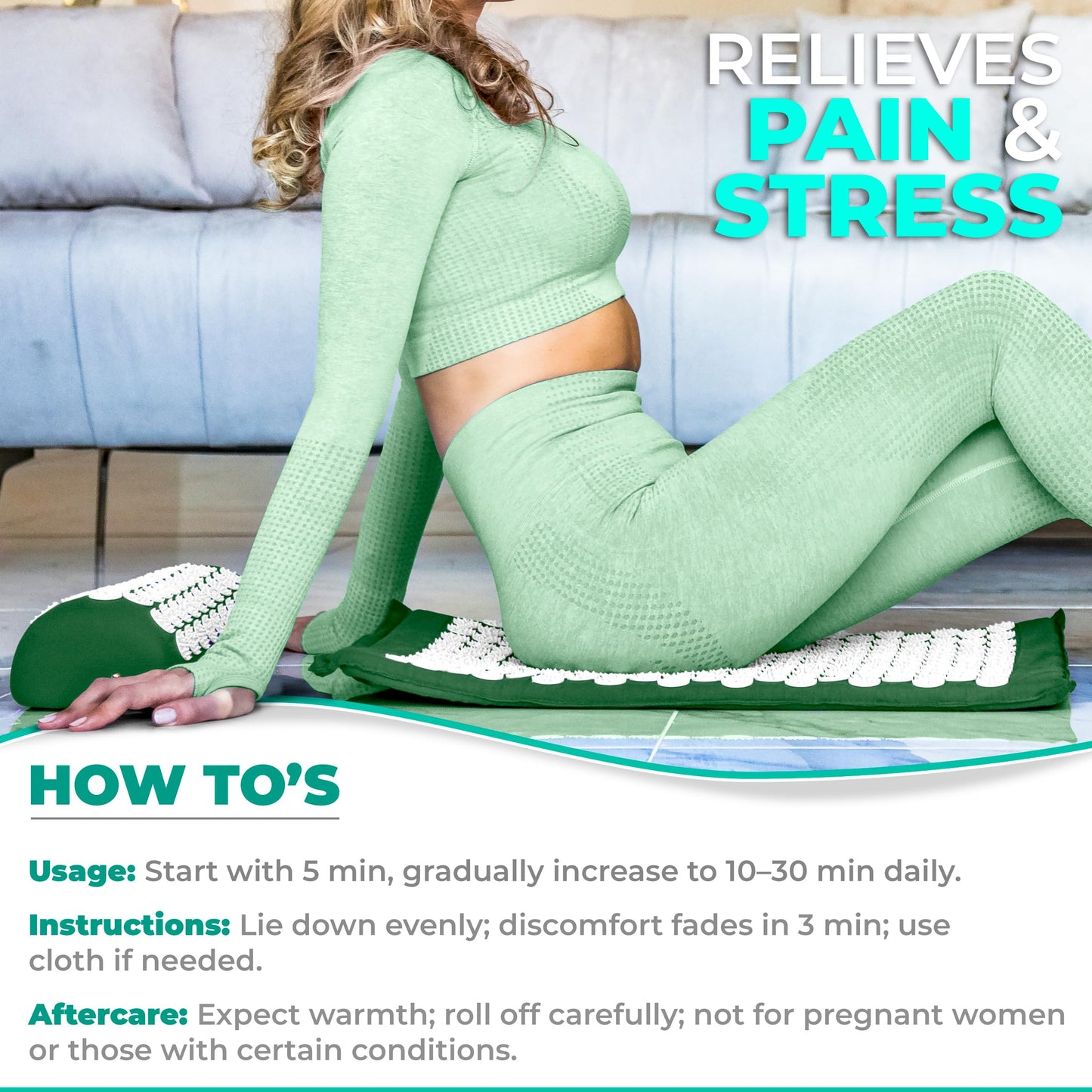 Sivan Health & Fitness Acupressure Mat & Pillow Set – Stress & Pain Relief