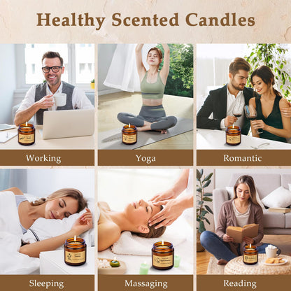 Six Pack Soy Wax Candles Gift Set – Aromatherapy Scented Jars for Home
