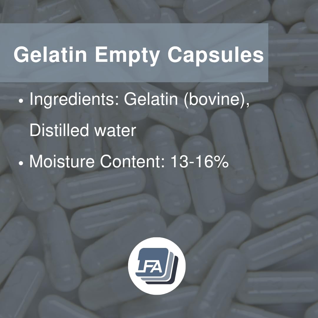 Empty Capsules Size 0 – Bulk Gelatin Capsules (0-5000 Count) Halal Beef Gel Caps for Capsule Filling Machines