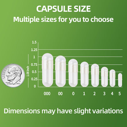 Size 2 Empty Capsules – 100 Count Clear Vegetarian Pill Capsules & Filling Kit
