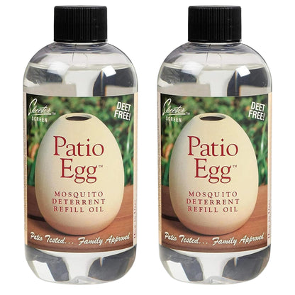 Skeeter Screen Patio Egg Refill Oil 8 oz (2-pack) – DEET-Free Mosquito Deterrent