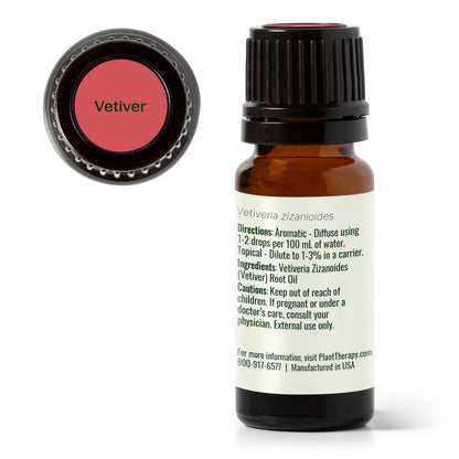 Plant Therapy Vetiver Essential Oil - 100% Pure, Therapeutic Grade, 10 mL
