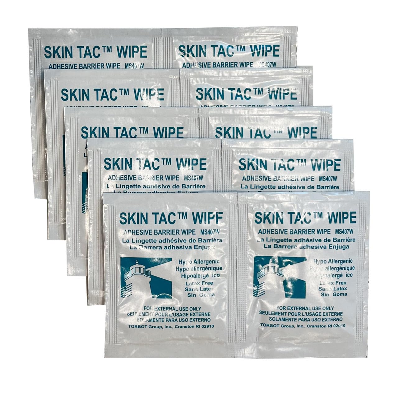Skin-Tac Adhesive Barrier Wipes - 10 Count | Gentle, Latex-Free Skin Prep for Tapes & Dressings