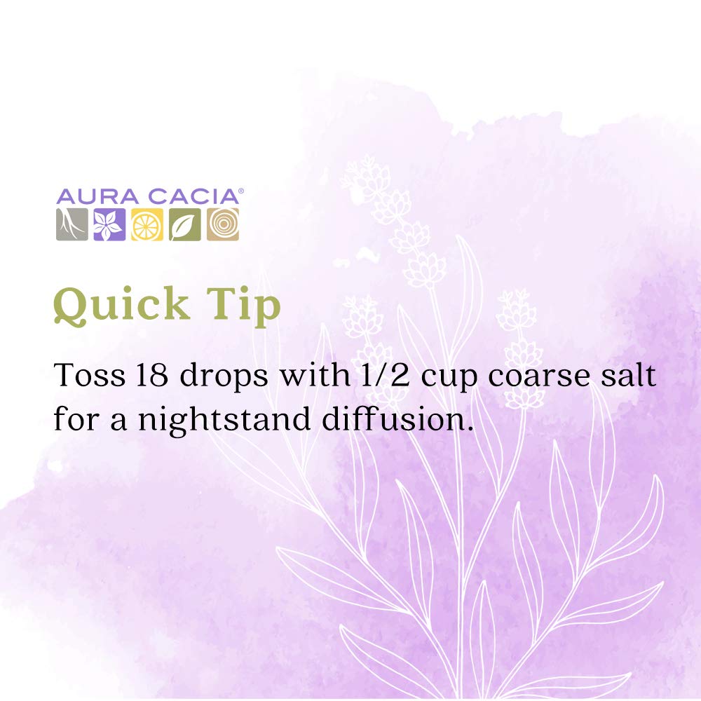 Aura Cacia Lavender Essential Oil 100% Pure Lavandula Angustifolia Oil – Aromatherapy for Diffusers, Body Care, Skincare, DIY Blends • 2 Fl Oz