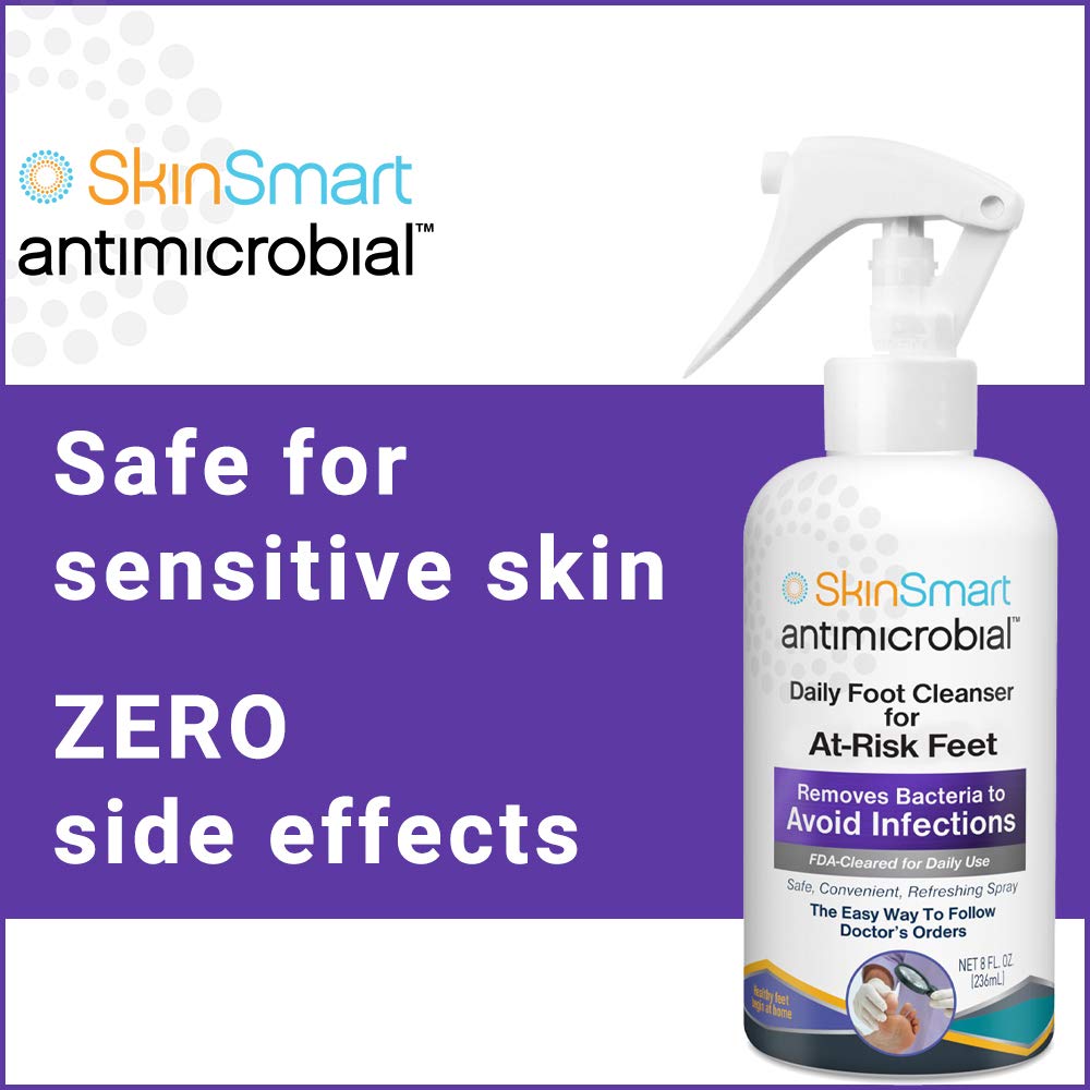 SkinSmart Daily Foot Cleanser – 8 oz Spray for At-Risk Feet | Doctor-Recommended