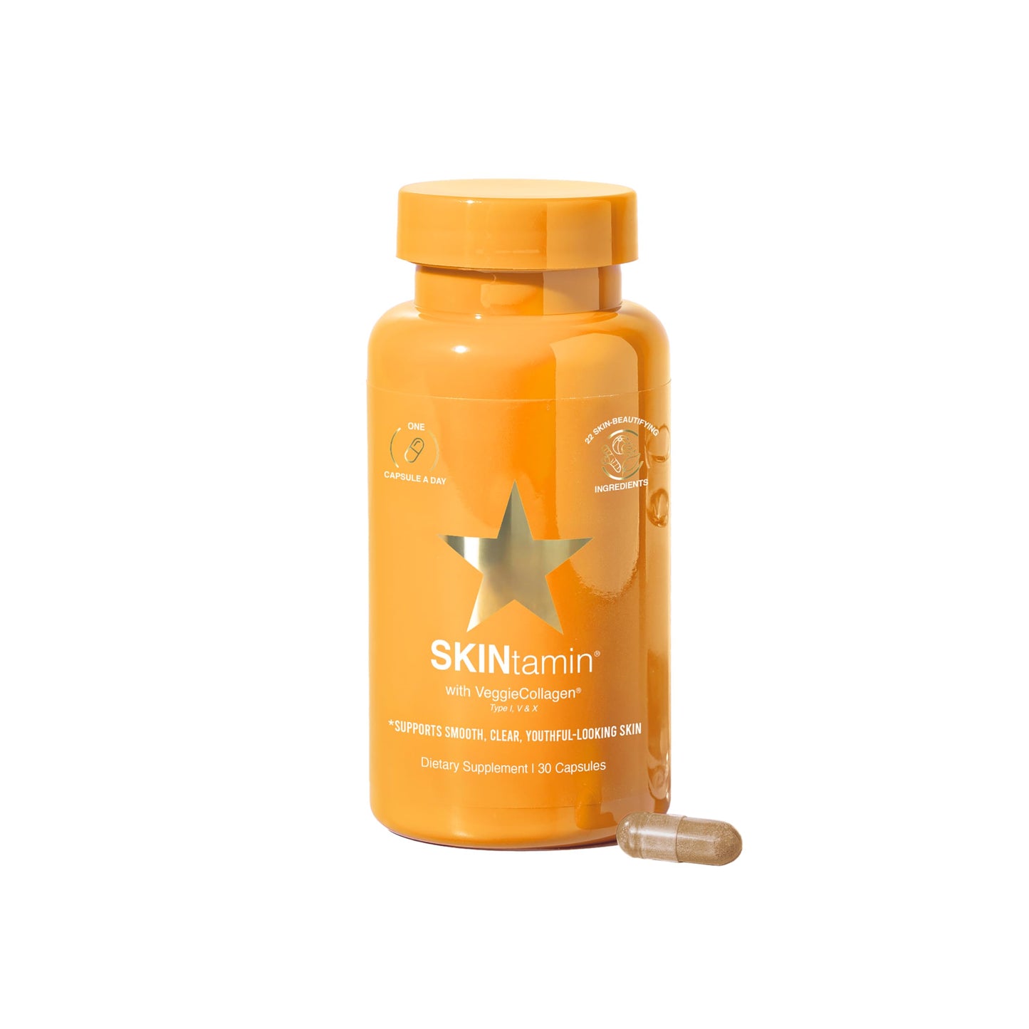 SKINtamin Vegetarian Collagen Pills | Skin Firmness, Wrinkles & Blemish Reduction